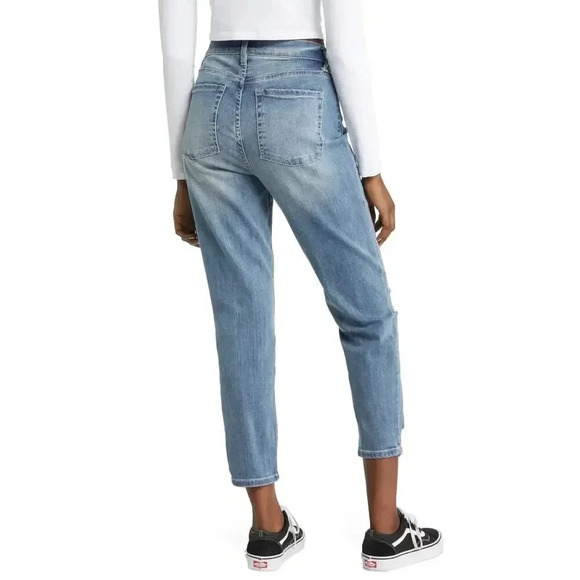 STS Blue Christy Crop Tapered Jeans Distressed High Rise Medium Wash Size 29 - Picture 3 of 10